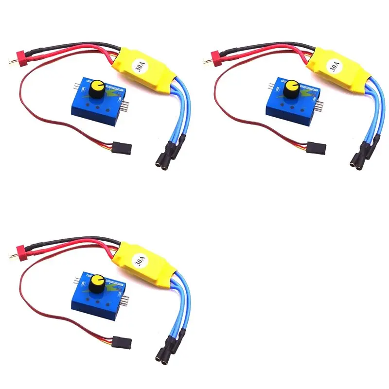 3X DC 12V 30A Brushless Motor Speed Controller With ESC Tester 3 Gear Indicator Steering Gear Tester Set For XXD Drone-A86G