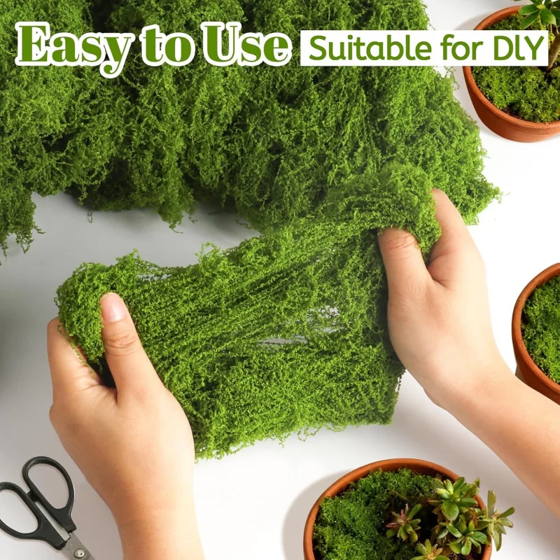 Artificial Fake Moss For Crafts Floral DIY Projects, Decorative Moss For Indoor Plants, Fairy Garden Decor Wedding Centerpieces - view 2