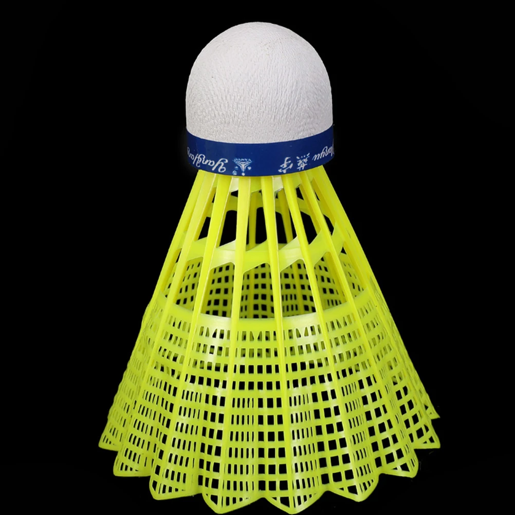 

12 шт. пластиковые воланы для бадминтона, стабильный полет, сильное сопротивление, высокая эластичность, уличные воланы для школы