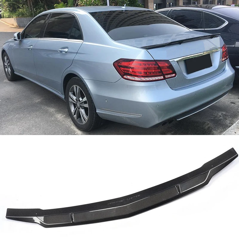 Car Rear Trunk Spoiler Wing For Mercedes Benz W212 E300 E350 E400 E500 E63 AMG Sedan 4 Door 2010-2015 Carbon Fiber Rear Spoiler view 4
