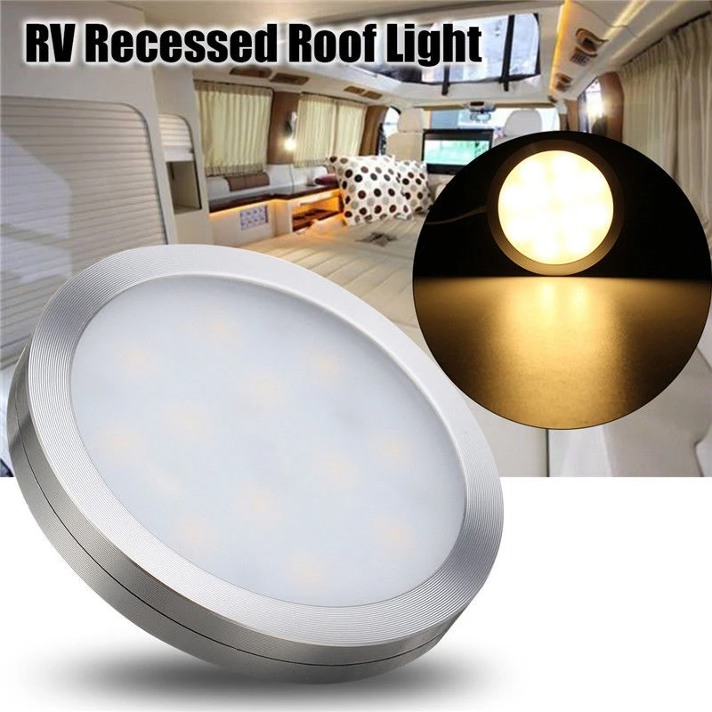 12V Led Light Rv Camper Trailer Boat Interior Ceiling Down Roof Lamp Warm White