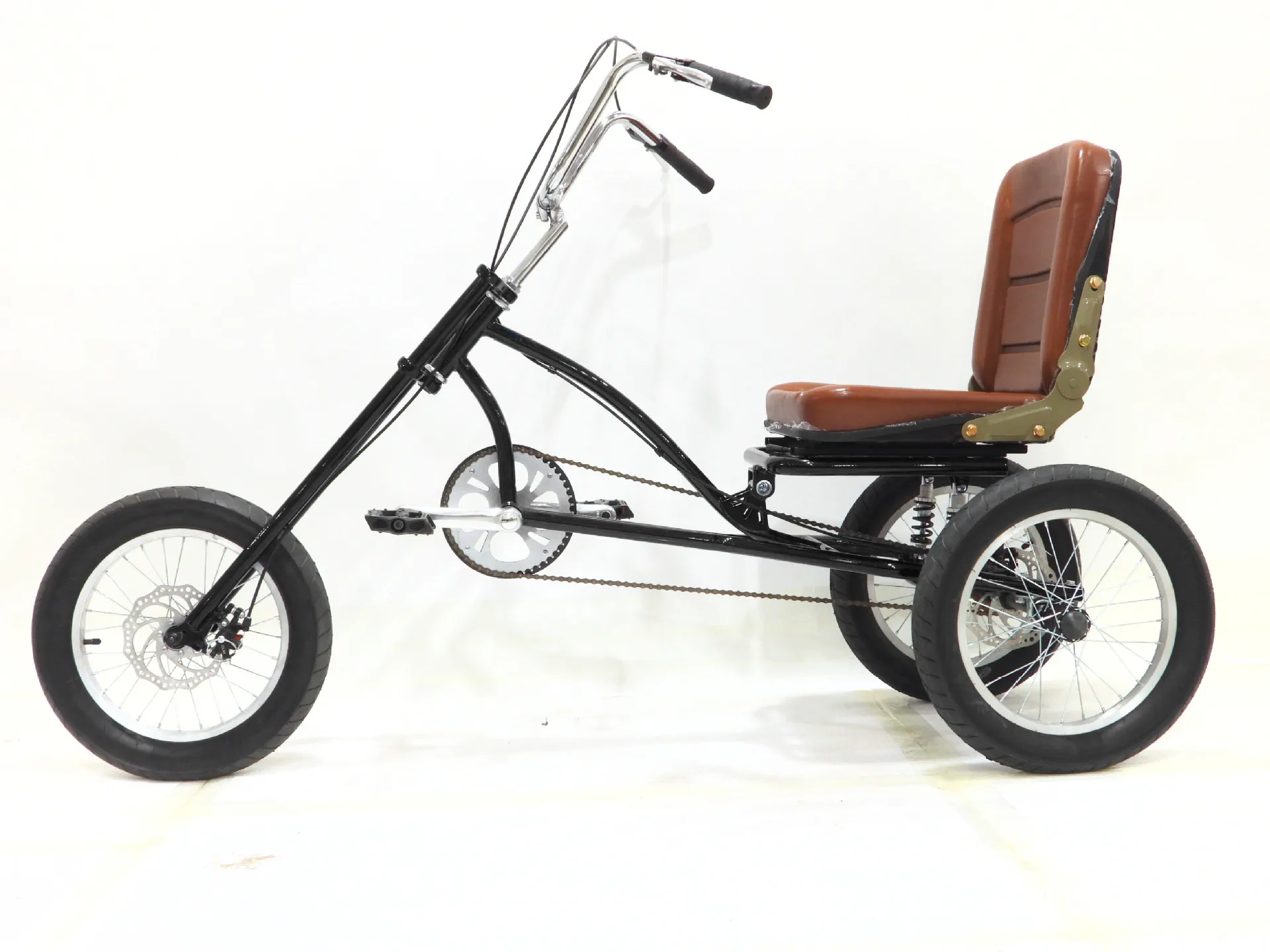Ocio urbano Triciclo tumbado Triciclo humano Pedal Bicicleta de tres ruedas para adultos