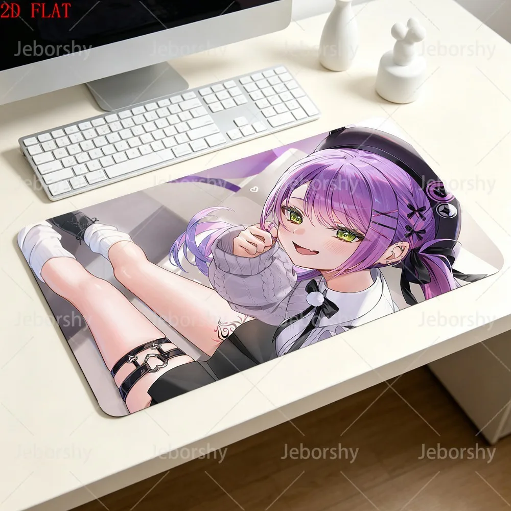Mouse Pad Hololive Tokoyami Towa Mousepad Laptop Anime Devil Girl HD Print Desk Mouse Mat PC Kawaii Purple Gaming Keyboard Pad