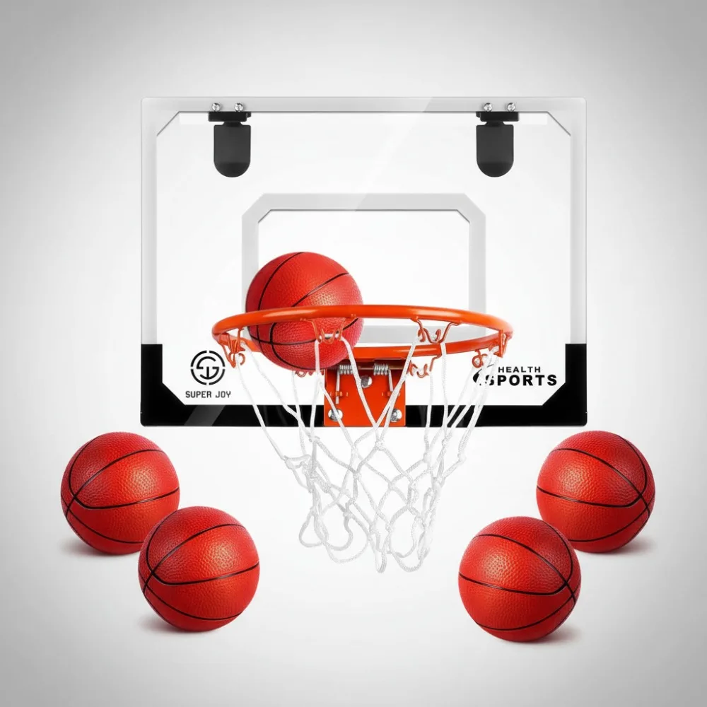 

Mini Basketball Hoop Over Door Wall Mount Set with Accessories - Fun Sports Toys Gift for Boys 6-12 Years Old
