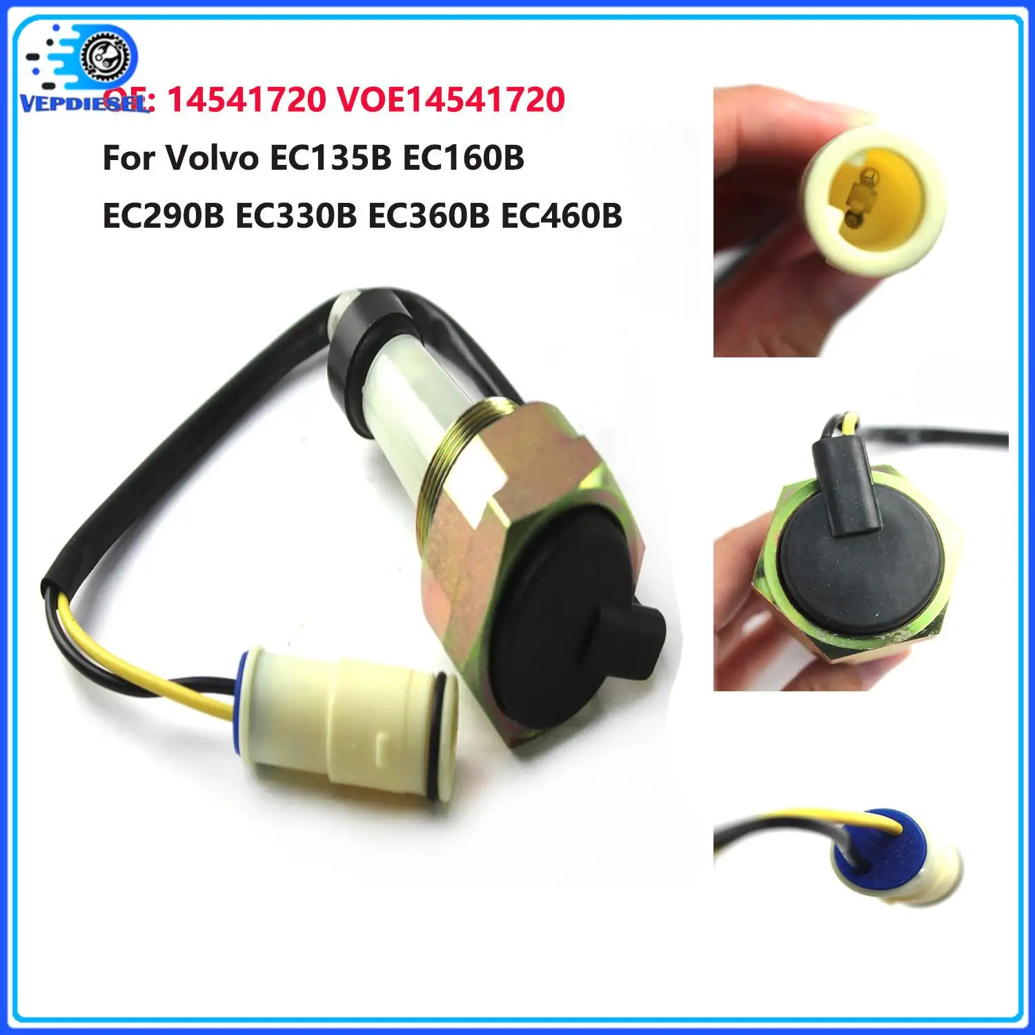 

1pc Water Level Sensor 14541720 VOE14541720 For Volvo EC135B EC160B EC290B EC330B EC360B EC460B Excavator Accessories