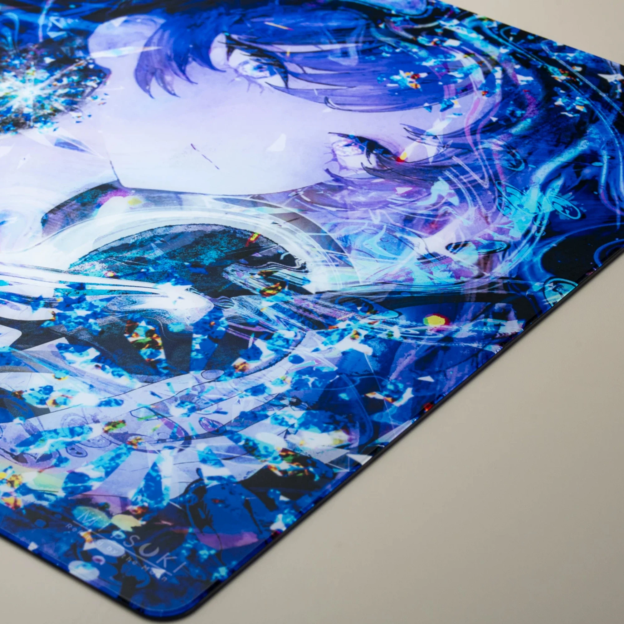Koku Y2k Glass Mouse Pad Japan Anime Etched Office Desktop Mat E-sports Game FPS Specific Glass Mousepad Game Accessories