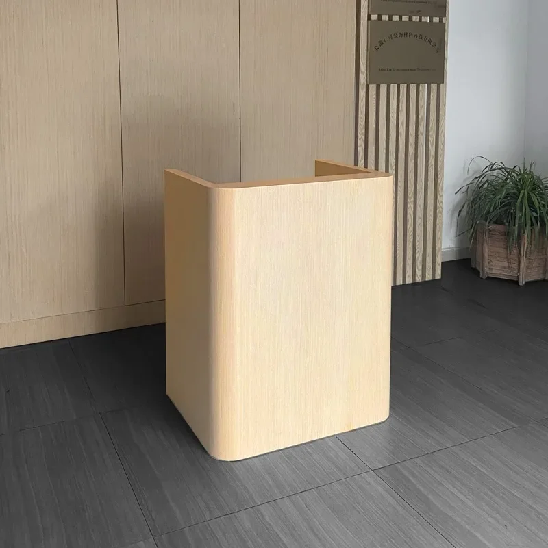 Checkout page Shop Small curved log color Reception desk Small bar High-end restaurant Welcome desk