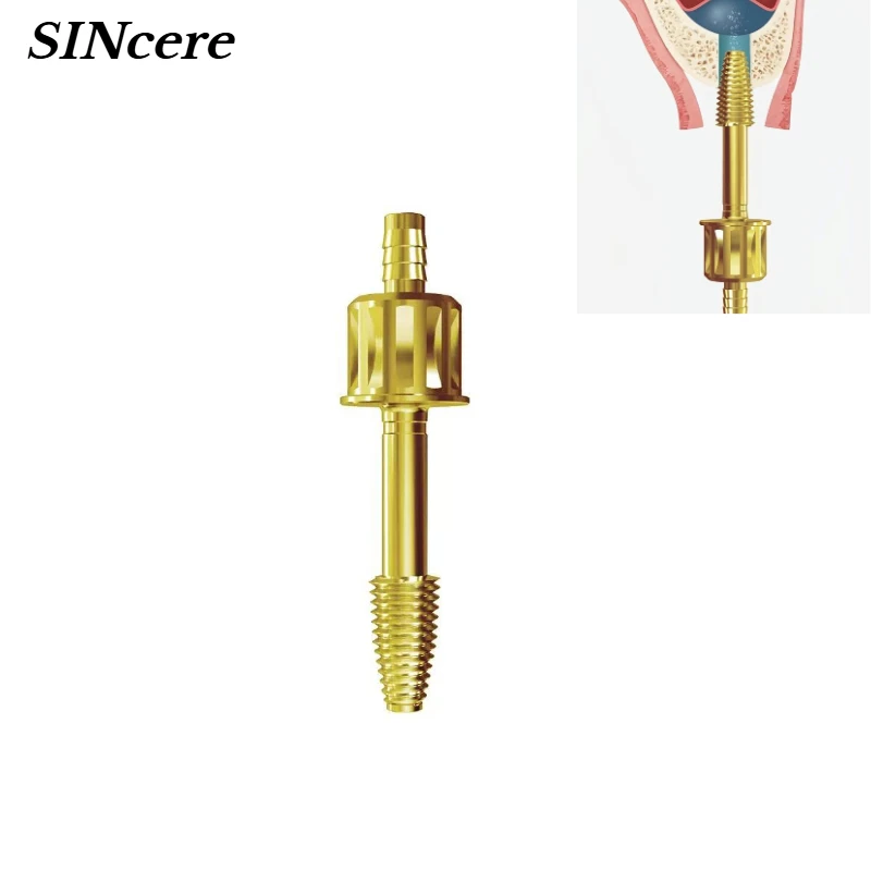 

Стоматологический инструмент для имплантации в верхнем носогубном синусе: гидравлический подъемник мембраны с подачей воды, герметичный уплотнитель, направляющая насадка для дрели, золотистая резьбовая насадка с подачей воды