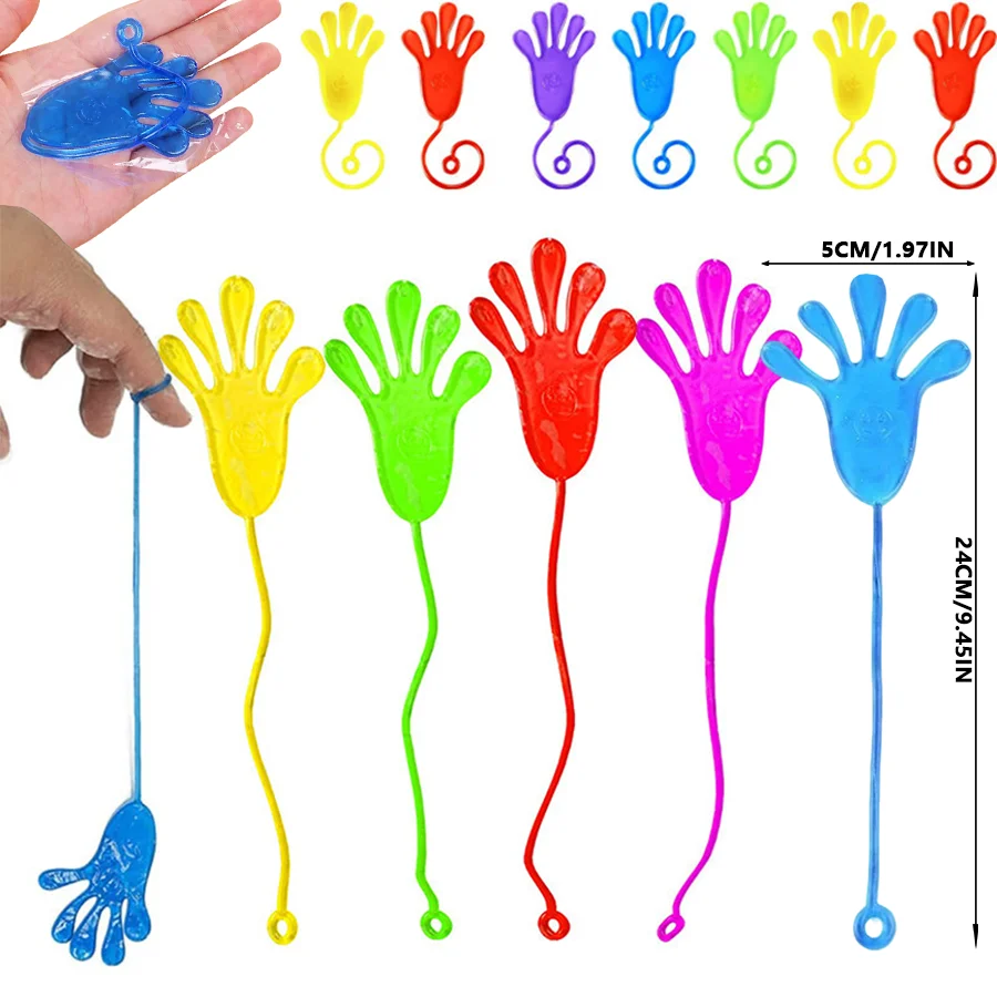 10-50 Uds. Tamaño grande divertido juguete de manos pegajosas Palma elástica pegajosa Squishy Slap Palm juguete novedad regalo fiesta favores suministros