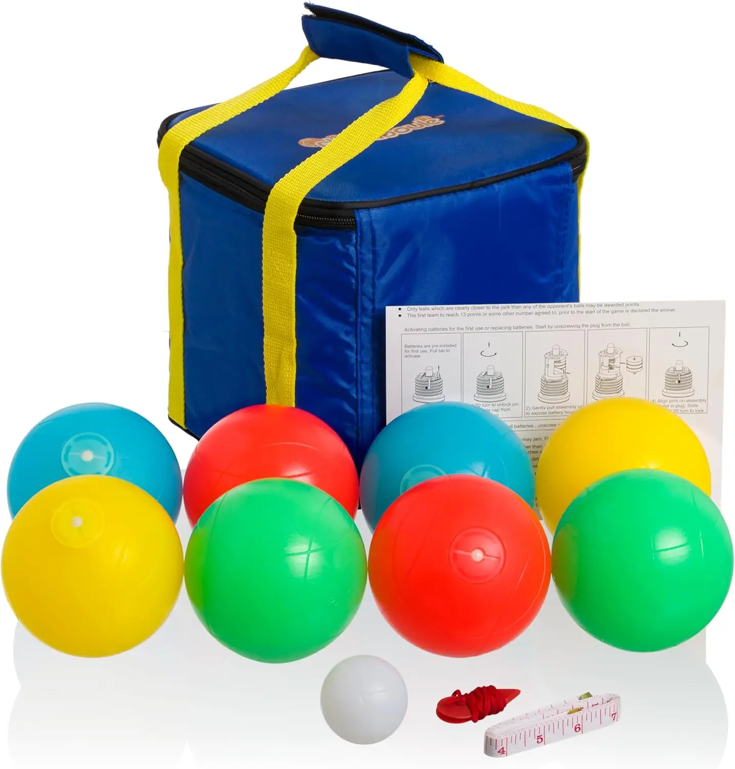 

Glow in Dark LED Bocce Ball Set, Day Night Lighted, Choose 107mm or 85mm for Fun Outdoor Games