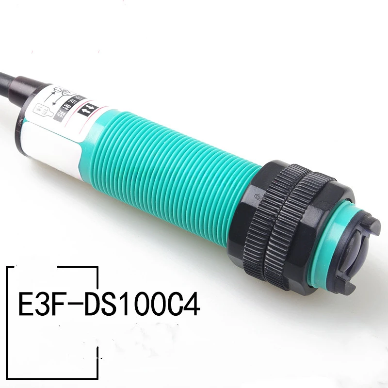 Sensor de proximidad infrarrojo dwei E3F-DS100C4, interruptor fotoeléctrico CC C1, larga distancia, 1 metro, 2 ajustables