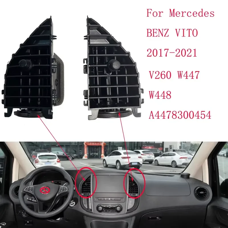 Dashboard Center AC Air Vent Grille Outlet Trim for Mercedes Benz Vito V260 W447 W448 A4478300654 A4478300454 Interior