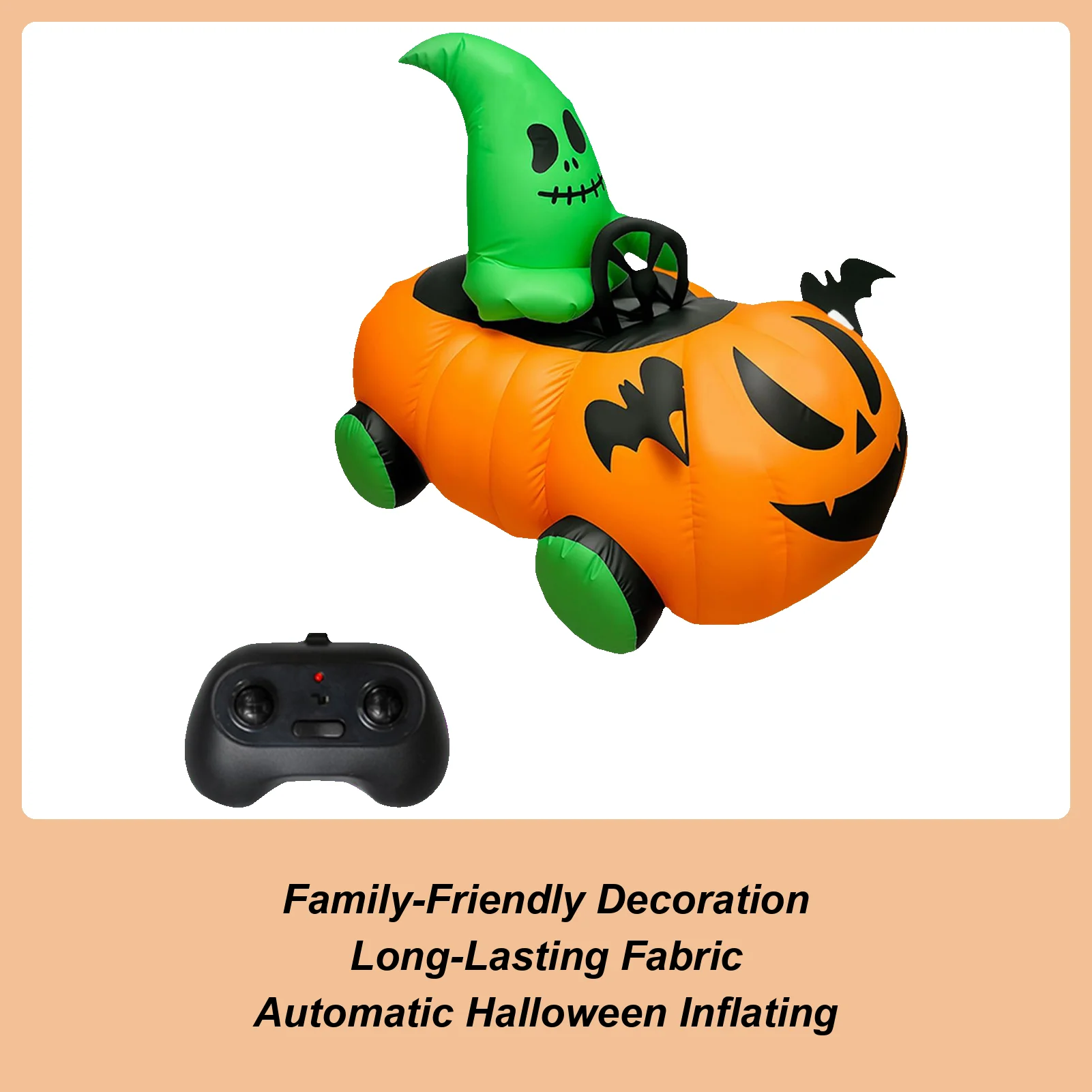 

Двор Надувное Украшение Хэллоуин Авто Надувной Тыква Автомобиль Для На Открытом Воздухе Пульт Дистанционного Управления Сказочная Сцена Реквизит Украшения Для