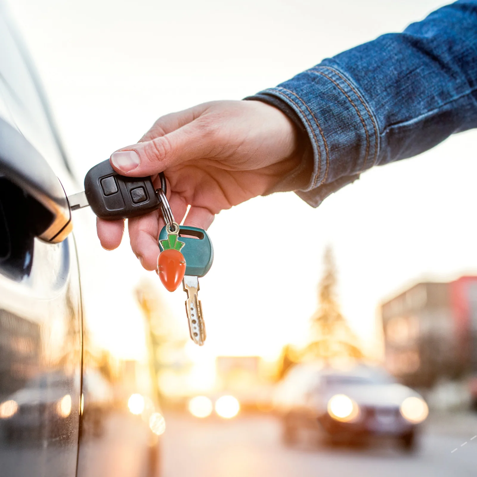 10 Pcs Carrot Keychain Alloy Pendant DIY Charms Beaded Shaped Jewelry Necklace AdornsFood Vegetables Accessories