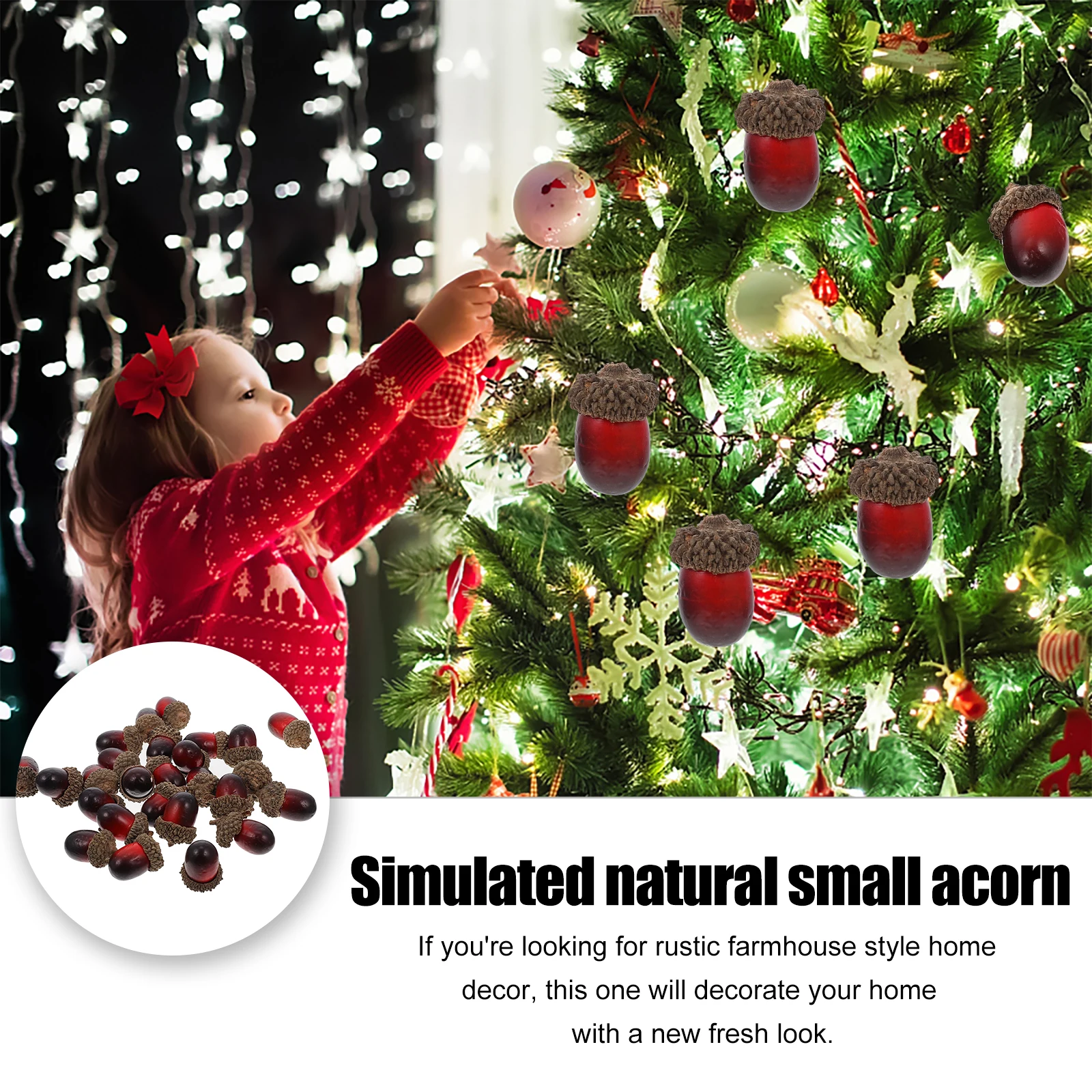 

25 Pcs Christmas Decoration Acorns Decorations Large Foam Simulated Lifelike Fall