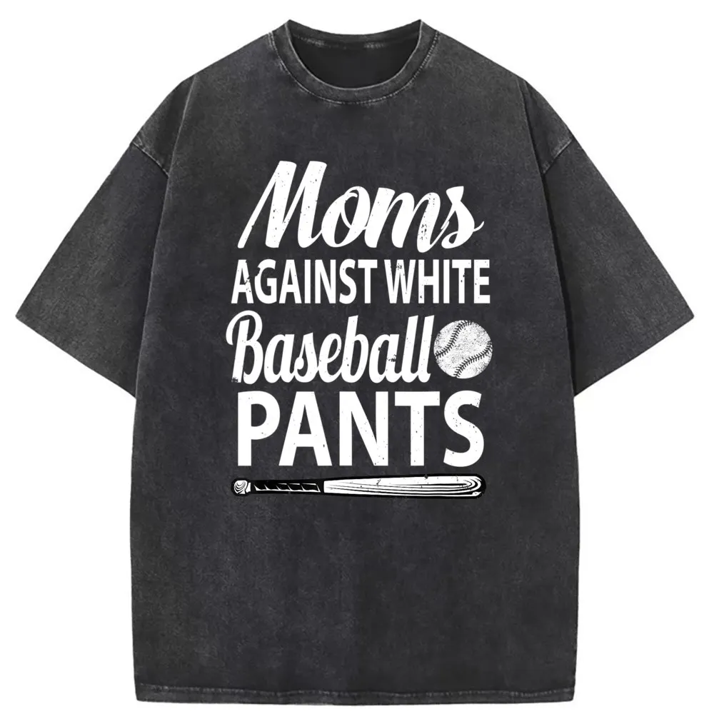 

Moms Against White Baseba Pants Tee Funny Baseba Mothers T Shirt Faddish Women's Sweatshirts Long Sleeve Summer Clothes