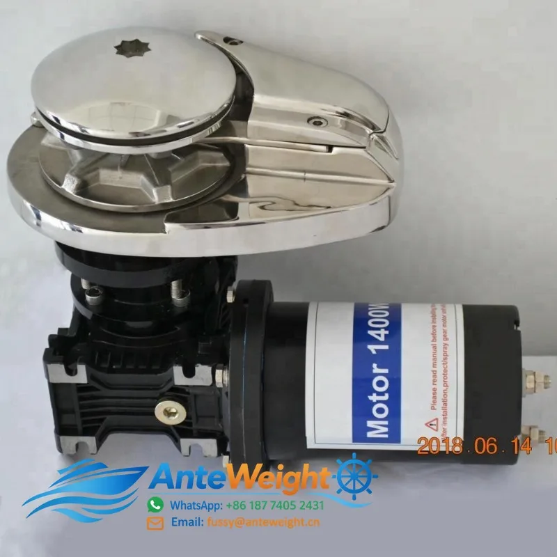400W 12V/24V DC AISI 316 Stainless Steel Mirror Polished Gypsy Only Vertical Anchor Windlass Anchor Winch
