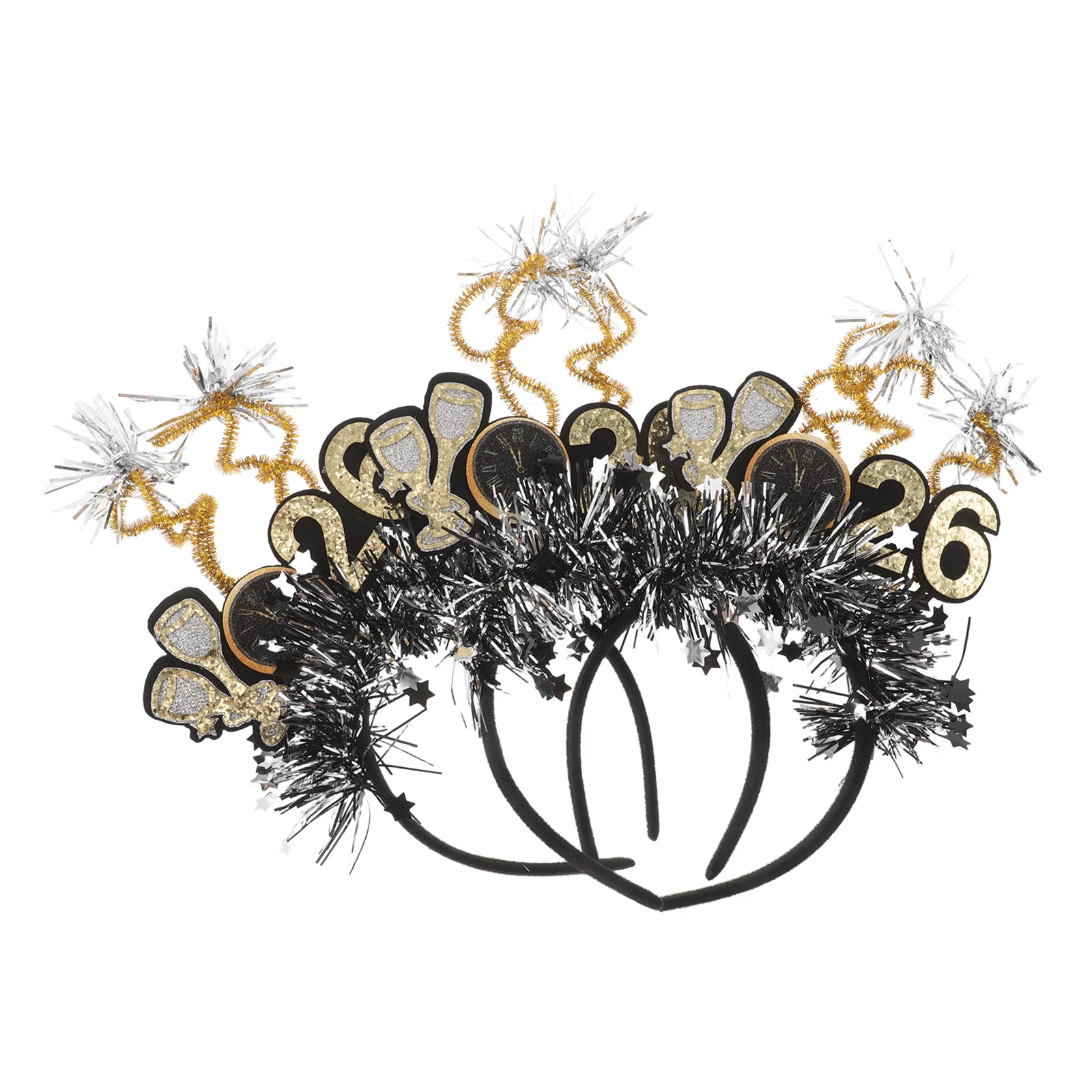 

3 шт., повязка на голову для новогодней вечеринки, 2026, блестящая звезда, очаровательный обруч для волос для женщин, праздничный праздник в канун, блестящие волосы