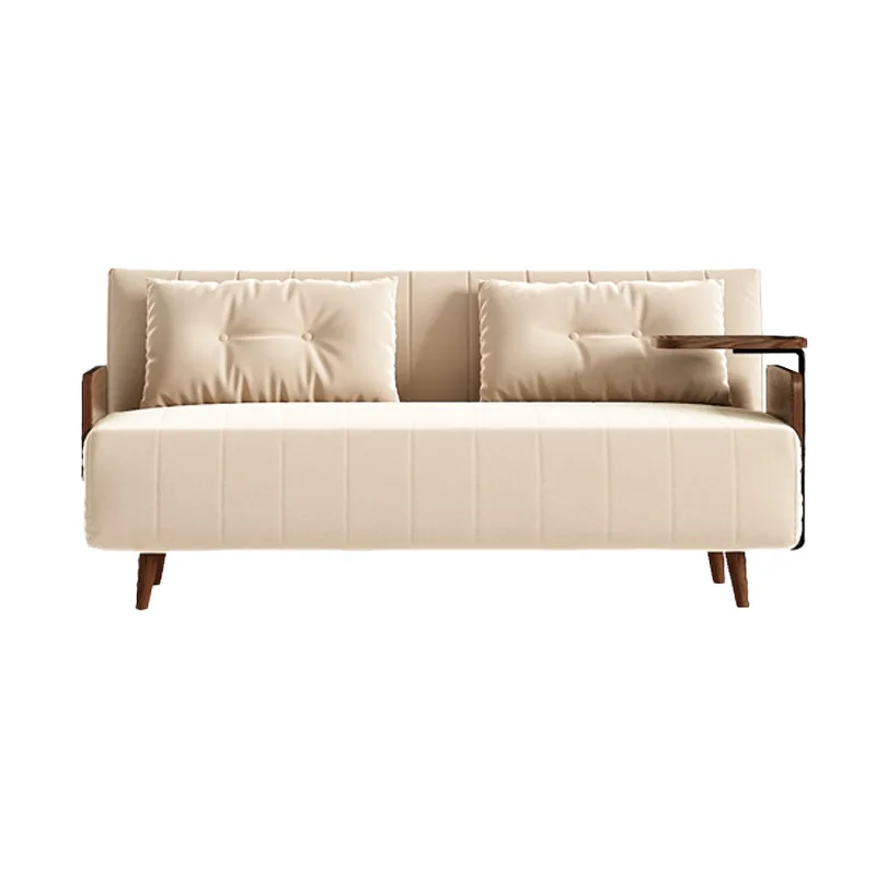 

Solid wood sofa bed retro foldable living room dualpurpose small apartment new balcony single double multifunctional sofa