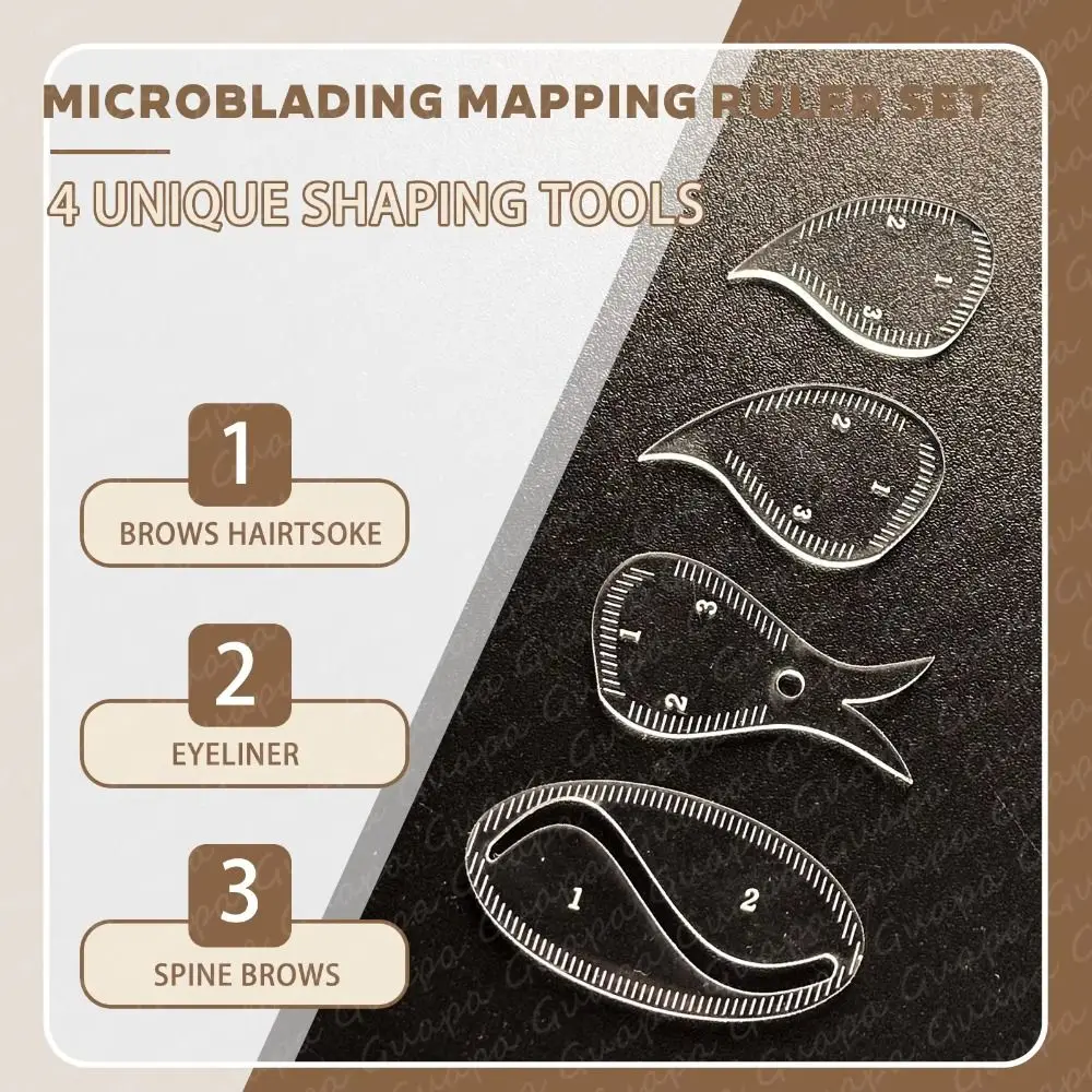 New Fast Drawing Brow Mapping Ruler Reusable Shaping 1 Minute Brow Shaping Ruler Drawing Eyebrow Desgin Ruler Supplies