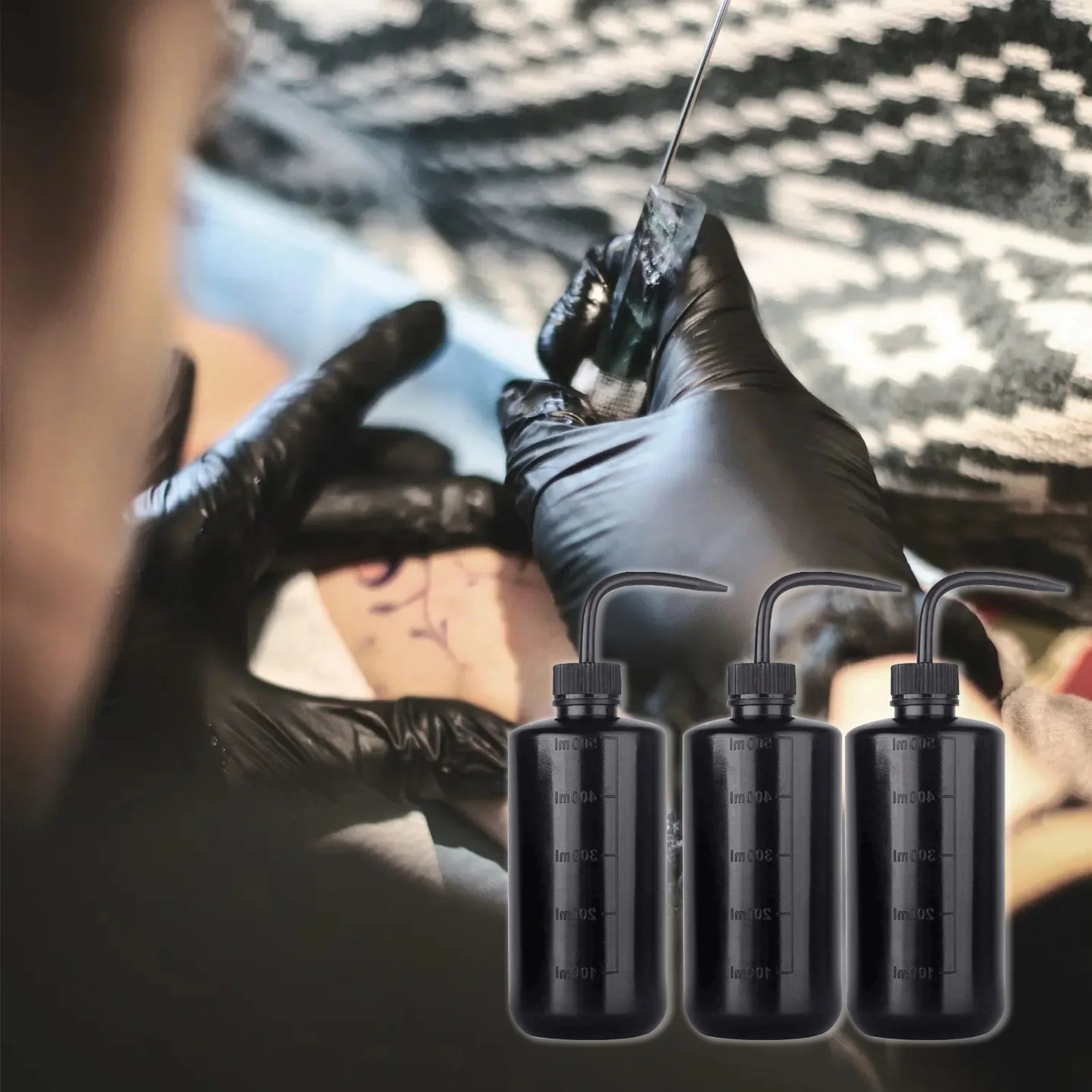 250/500 مللي زجاجة رذاذ الوشم أبيض أسود زجاجات غسيل بلاستيكية مختبر الوشم زجاحة ضغط الوشم اكسسوارات لوازم الوشم