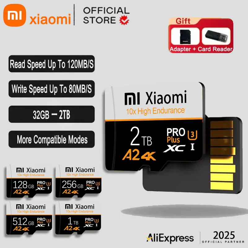 Scheda di memoria SD Xiaomi 2TB 1TB Classe 10 Scheda Micro SD ad alta velocità 1TB 512GB per Nintendo Switch PC Smart phone Scheda SD 128GB 256GB
