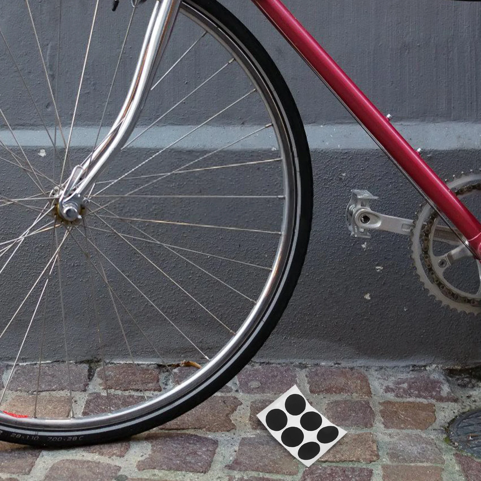 60 قطعة طقم تصليح رقعة إطارات الدراجة بقع المكونات المسطحة ذاتية اللصق لإصلاح رقعة الطريق الجبلية للدراجة الداخلية #6