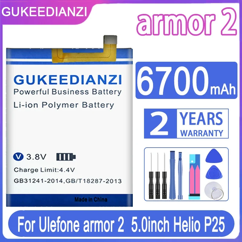 GUKEEDIANZI Battery for Ulefone Armor 2 3 5 5S 6 7 8 9 9E 10 11 11T X X2 X3 X5 X6 X7 X8 X7Pro/3066/Vienna + Tools