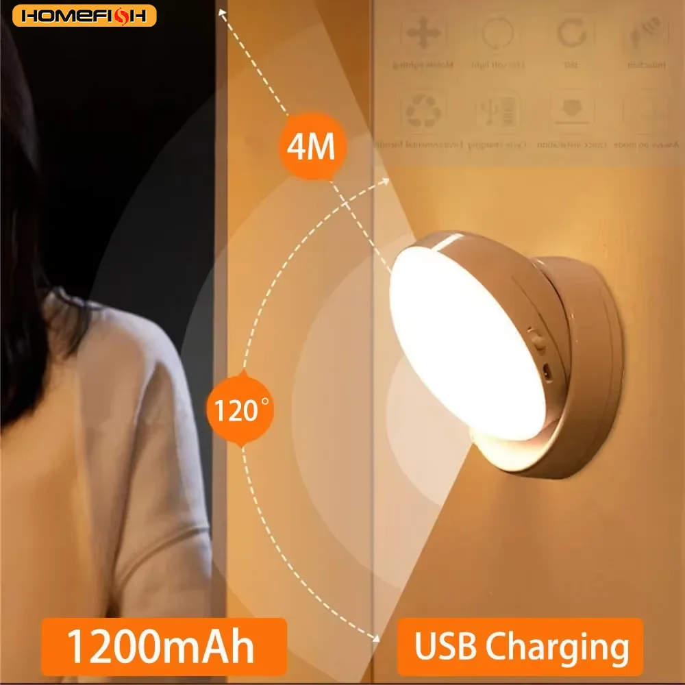 LED Night Light USB Charging Intelligent Human Induction For Bedside Cabinet Home Wardrobe Lighting Motion Sensor Light Led Lamp