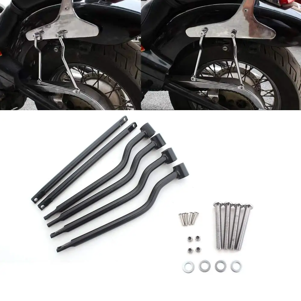 カワサキ、ホンダ、ヤマハ、スズキ、ハーレー用バイクパーツ-ブラックサドルバッグサポートバー-マウントブラケット-サイドラゲッジキット