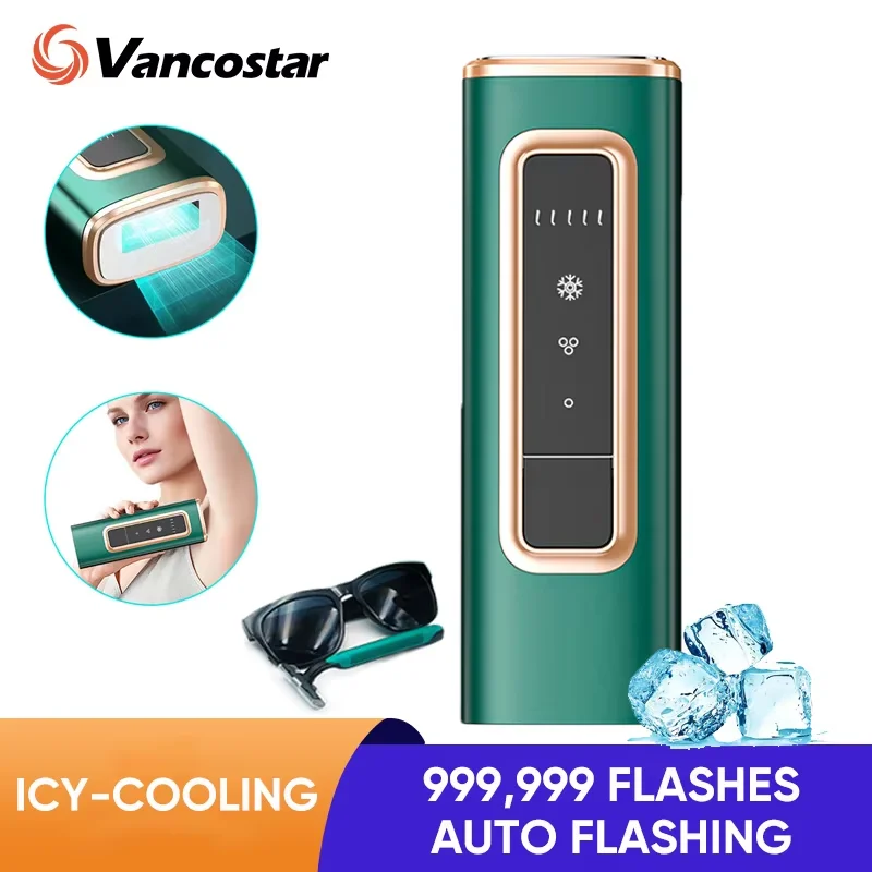 

Ice-Cool Laser Hair Removal 999999 Flash for Women Permanent Bikini Trimmer for Ladies At-Home Painless IPL Epilator Device