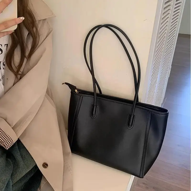Damen Große Kapazität Pendler-Tragetasche PU-Leder Vielseitige Einfache Schultertasche – Detail 11