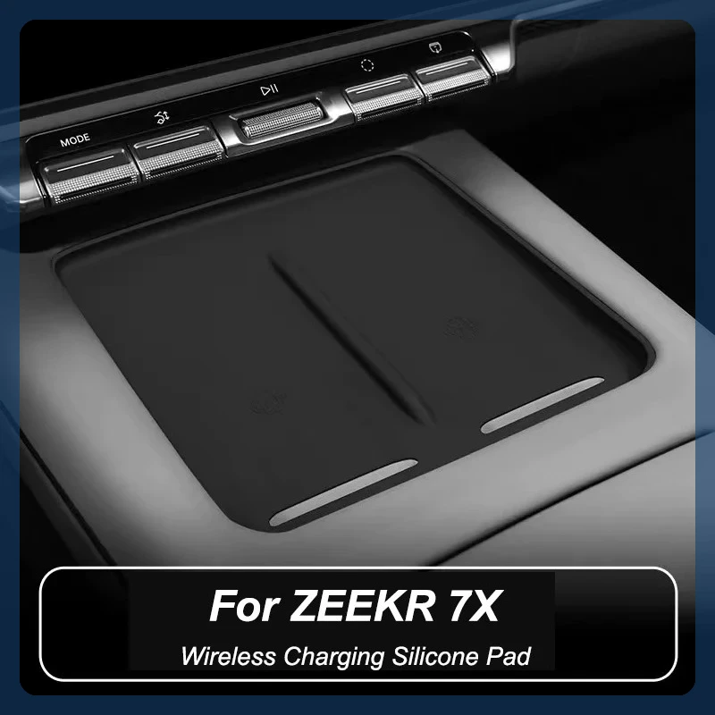 For ZEEKR 7X 2025 Center Console Wireless Charger Silicone Anti-Slip Waterproof Liner Mat Anti-Dust Car Mod Styling Accessories