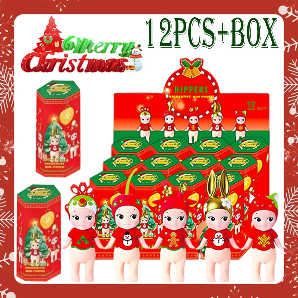 

1-12 шт. новый Sannys Angel Рождественская слепая коробка каваи кукла ПВХ модель настольное украшение загадочный сюрприз детский подарок на день рождения