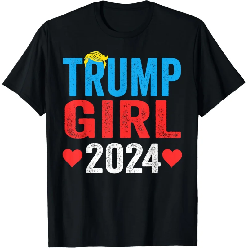 

Trump Girl 2024 Cute Trump Flag Women Girls Kids T-Shirt