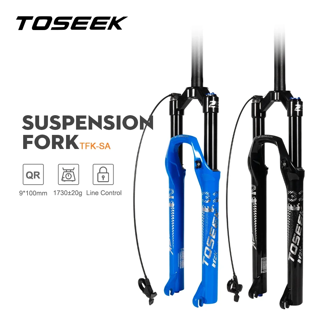 TOSEEK Bicycle Fork Quick Release Line control 27.5/ 29 er Inch Mountain Bike RL120 mm Air Suspension MTB Fork