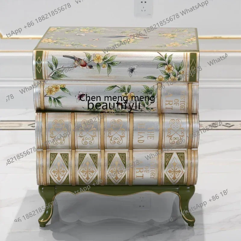 SS new style Painted flowers, book shape, sofa edge, European-style living room with small cornerss 7486