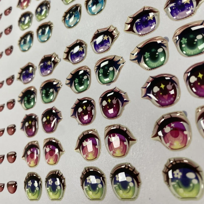 

20 0 pieces.Custom.Custom cartoon eyes dropper stickers transparent resin dome 3d stickers