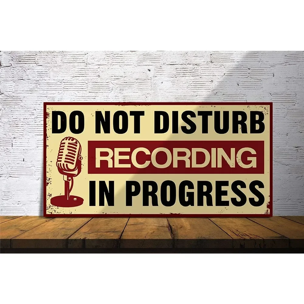 Recording in progress do not disturb door sign - tin metal door signs and plaques accessories for home recording studio