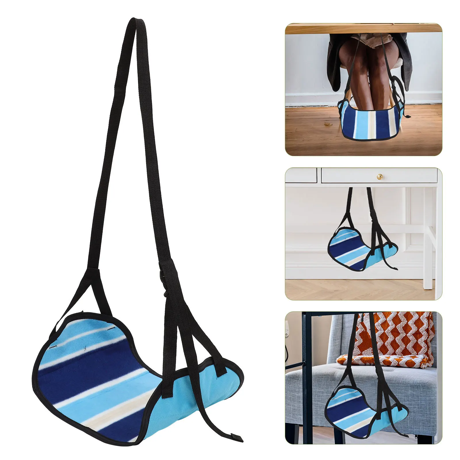 

Airplane Foot Rest Hammock Oxford Cloth Portable Adjustable Footrest for Travel Flight Office Outdoor Feet Support Travel