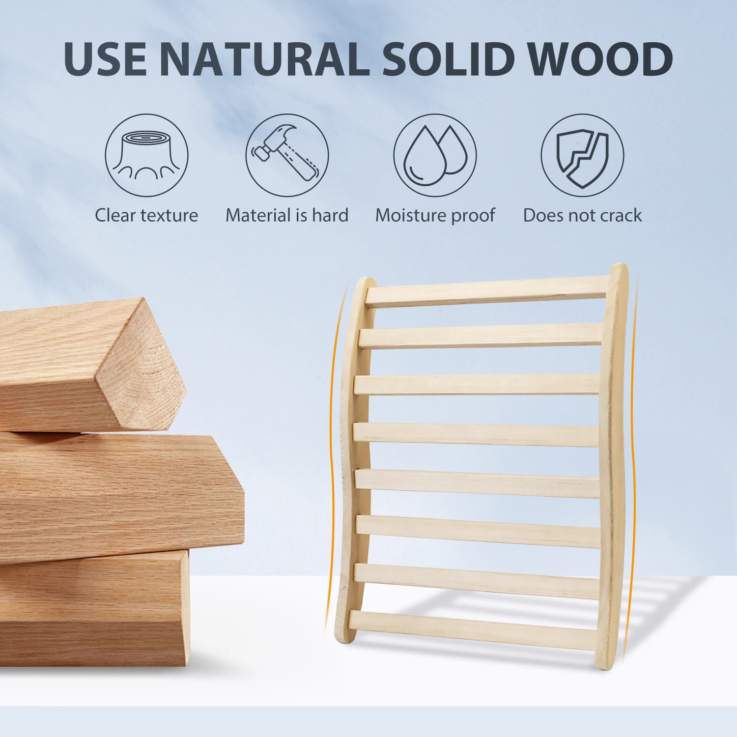 

Sauna Backrest, S-Shape Hemlock Sauna Chair with Backrest, Non-Toxic Sauna Accessories Bench