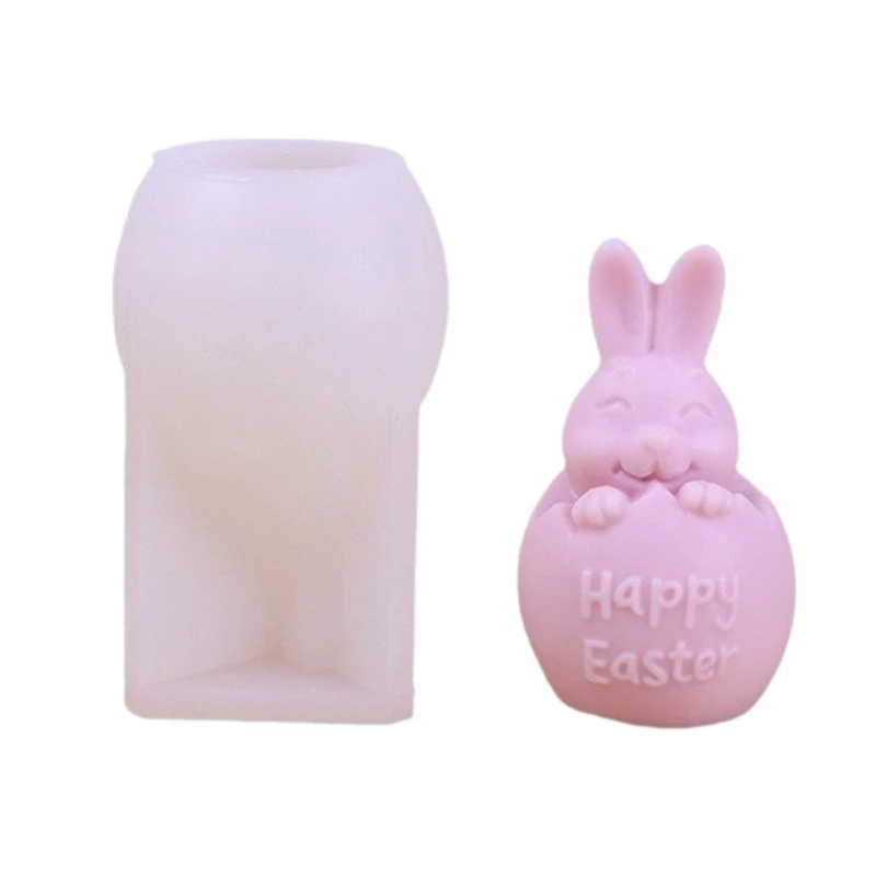 Molde vela silicona conejo Pascua, moldes jabón yeso resina Animal 3D, yeso DIY