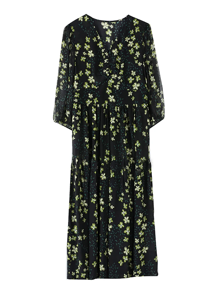 Robe de soirée florale noire pour femmes, robe de Rhlongue, robe de soirée vintage coréenne, batterie éducative élégante, robe de soirée de luxe chic, été, nouveau, 2024