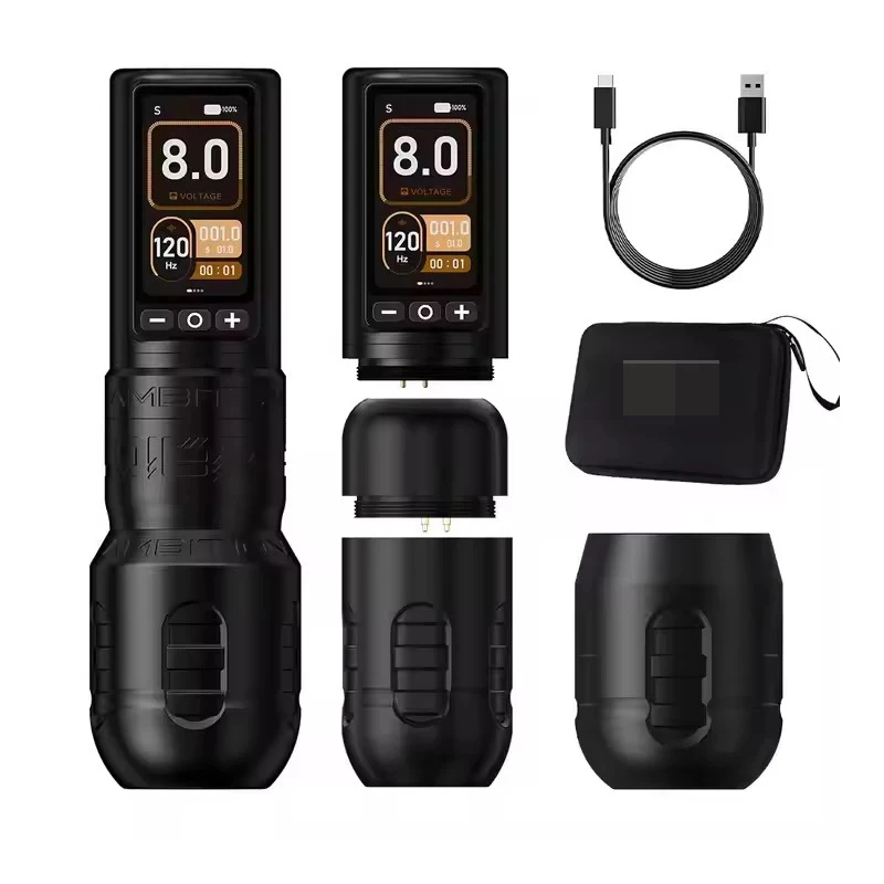 

Ambition Soldier 270 2400 мАч бесщеточный двигатель ход 4,0 мм/4,5 мм профессиональный беспроводной роторный пистолет для татуировки машина для боди-арта