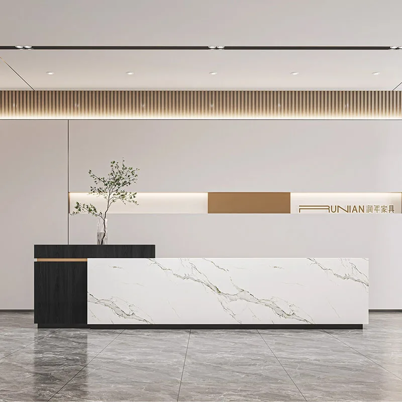 Modern Commericial Reception Desks Counter Service Luxury Welcome Reception Desks Stands Checkout Bureau Industrial Furniture