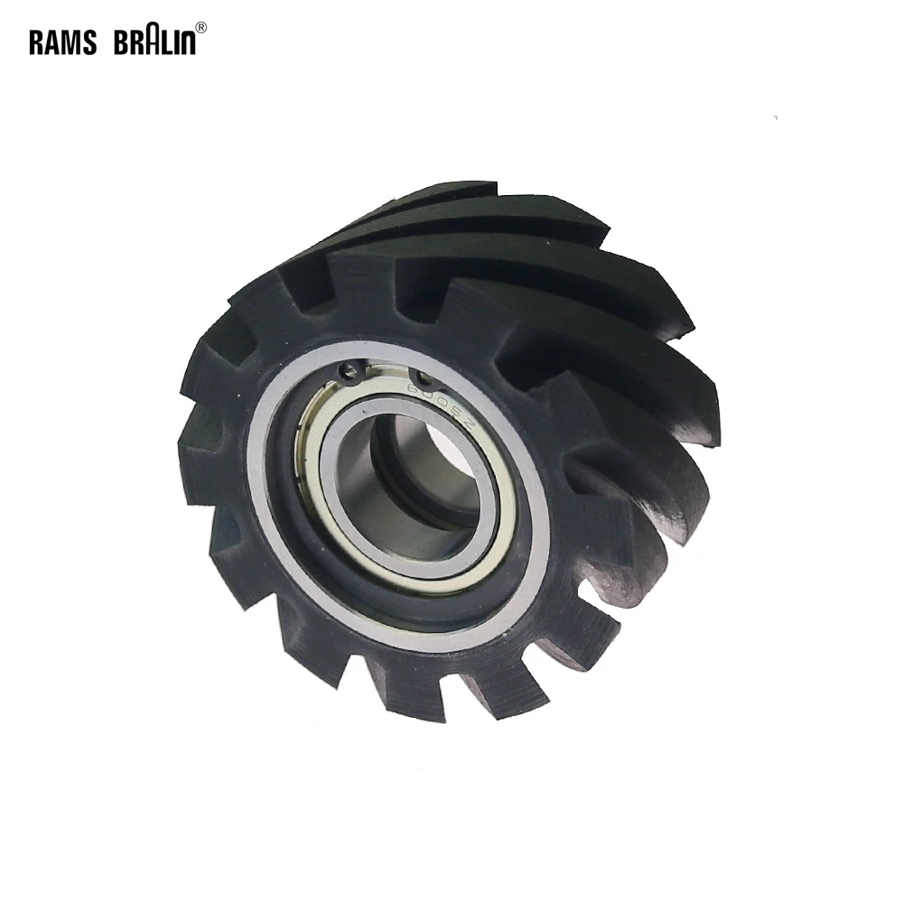 

80*40mm 70A Grooved Rubber Contact Wheel with 6005 Bearings Installed