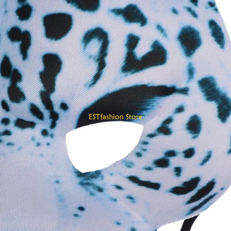 Y5GC Snow Leopard Face Mask Half Face Mask for Men Women Halloween Masquerade Cosplay