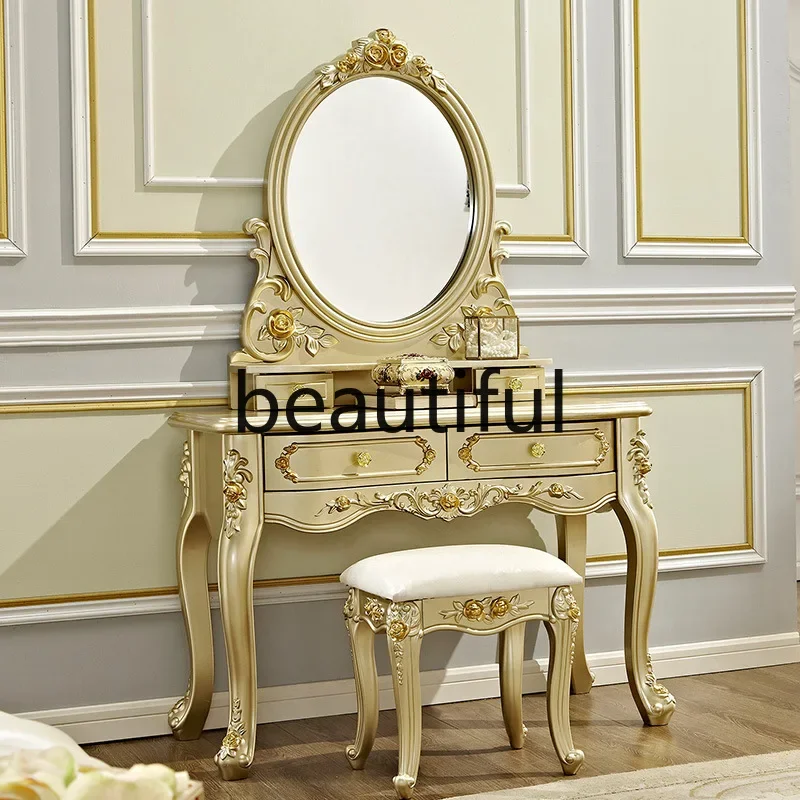 M132 European dressing table bedroom modern makeup stool European solid wood dressing table makeup table