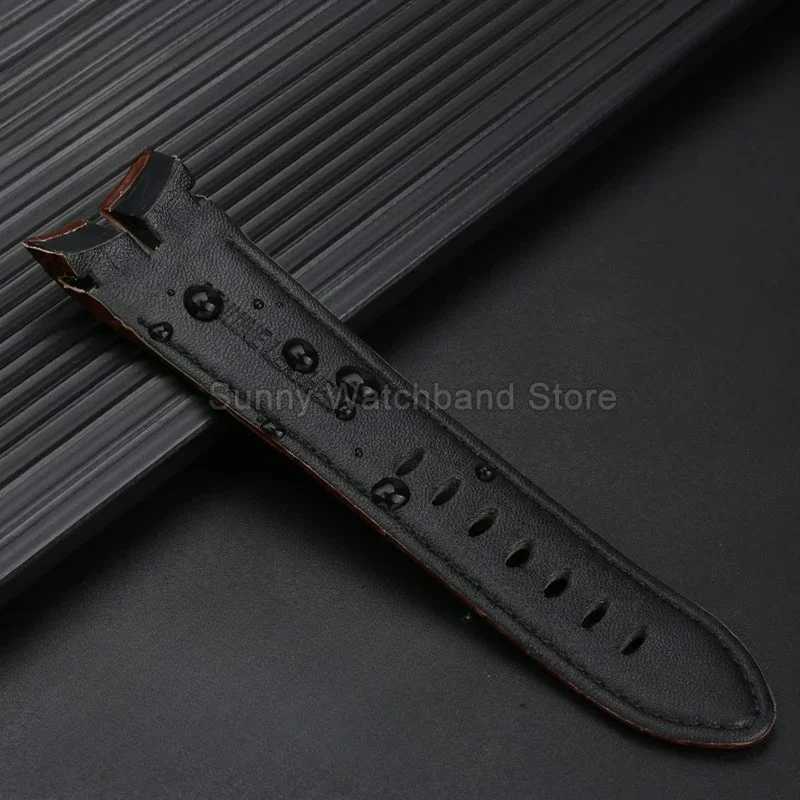 26 مللي متر حزام ساعة جلد منقوش من الخيزران لـ Roger Dubuis EXCALIBUR بني/أسود واجهة مقعرة مشبك إبرة أصلي ممتاز
