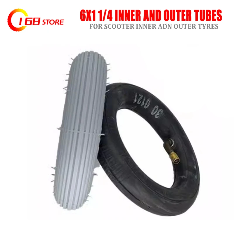 Motorized scooter 6x1 1/4 inner tube and outer  Electric wheelchair 6 inch gray tire pneumatic